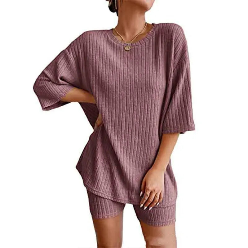 Levoire | Ensemble femme avec shorts et manches courtes Rouge vin