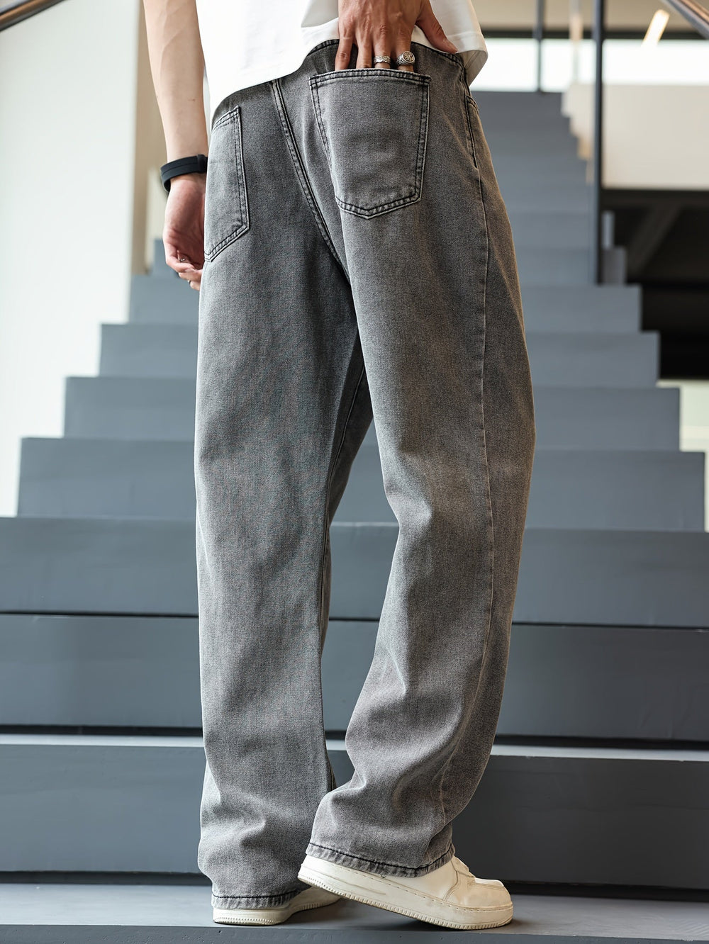 Levoire | Jeans Pour Hommes Classiques Avec Jambes Droites Et Poches
