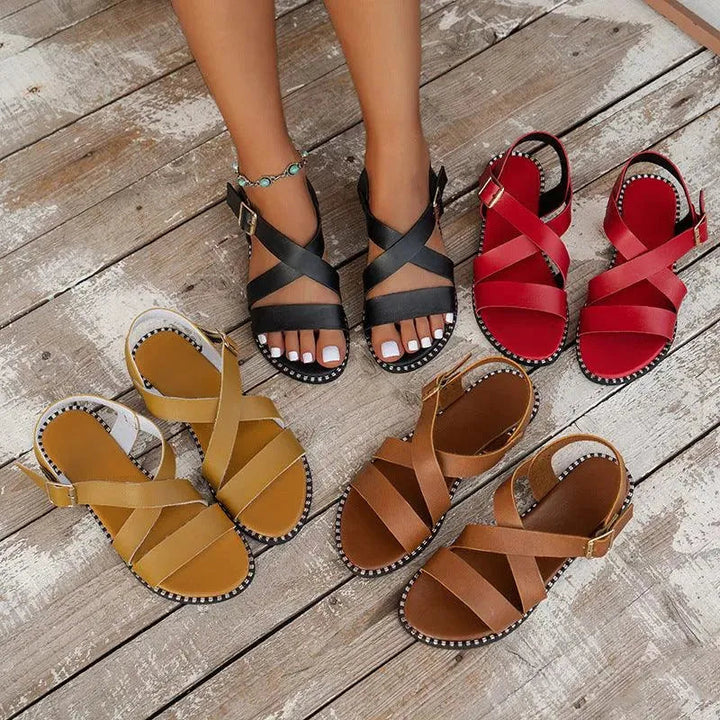 Levoire | Sandales romaines avec design de lanière croisée