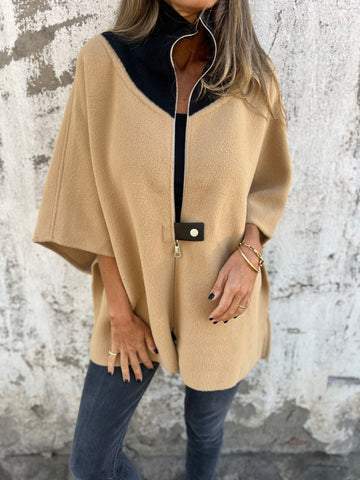 Levoire | Veste De Loisirs Avec Col Montant Et Fermeture Éclair Braun