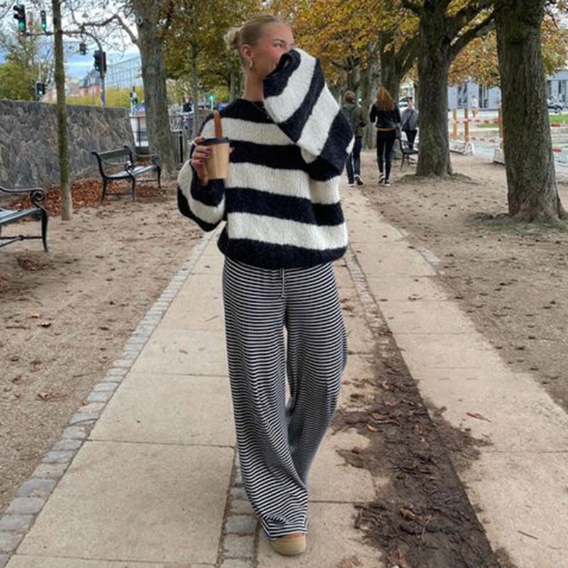 Levoire | Pantalon Rayé Tendance Pour Un Look Frais