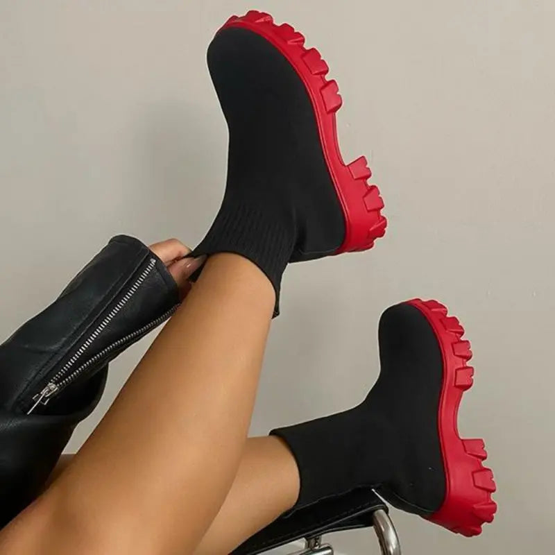 Levoire | Bottes Tricotées Confortables À Semelle Épaisse Pour Femmes