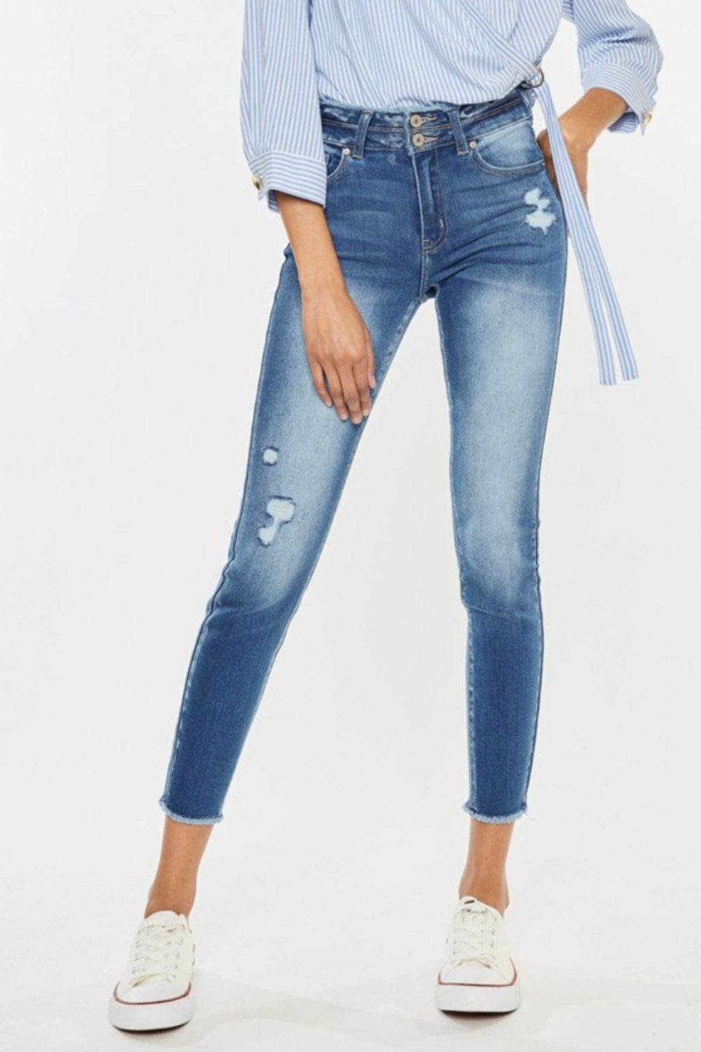 Levoire | Jean Skinny En Denim Raidoilla
