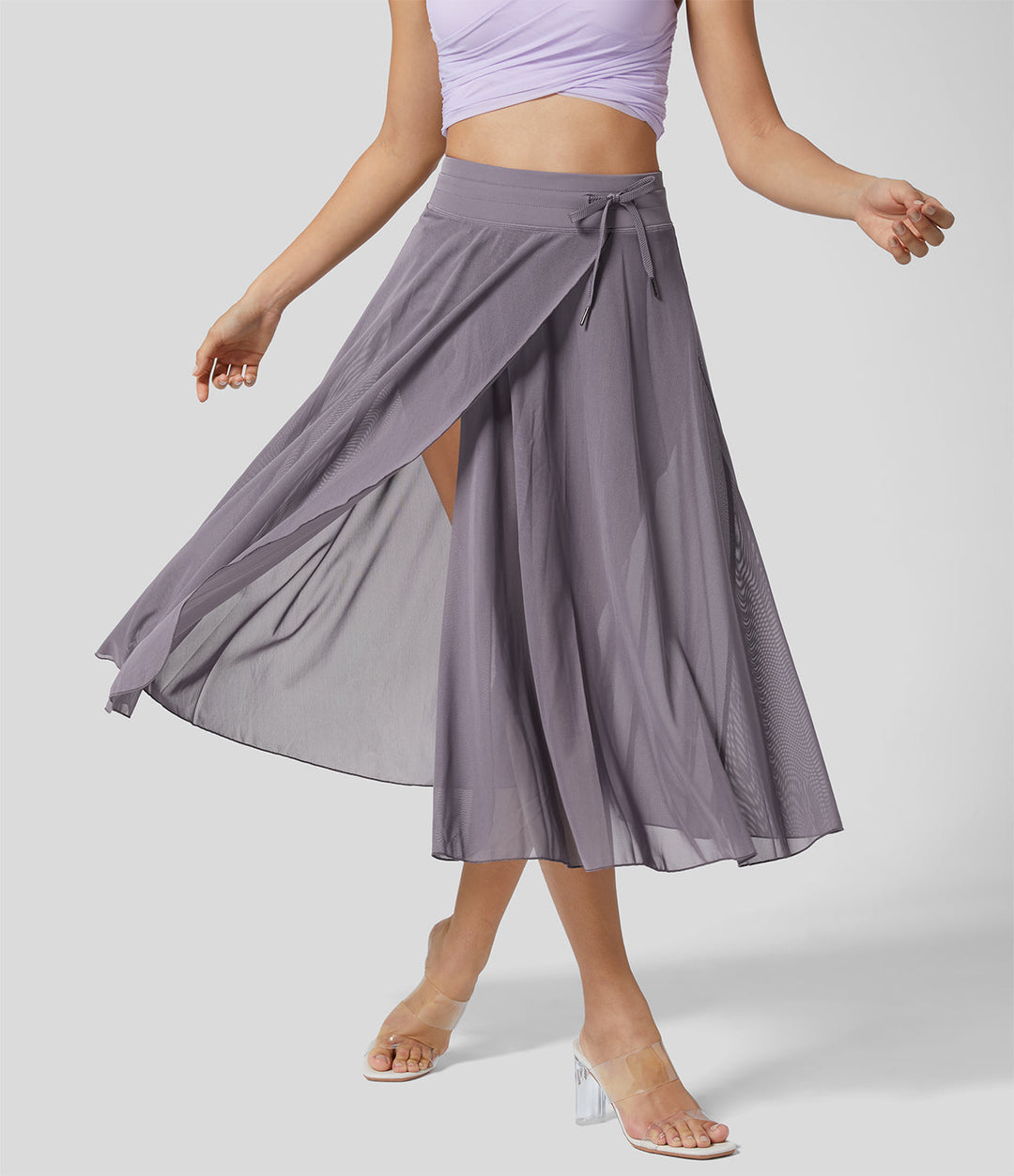 Levoire | Jupe Midi 2-En-1 Taille Haute Violet