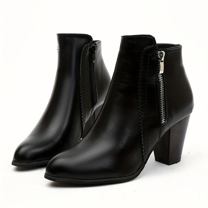 Levoire | Bottes À Cheville À Bout Rond Et À Talon Épais Noir