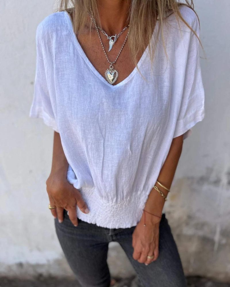 Levoire | T-Shirt Ajusté À Encolure En V Neige