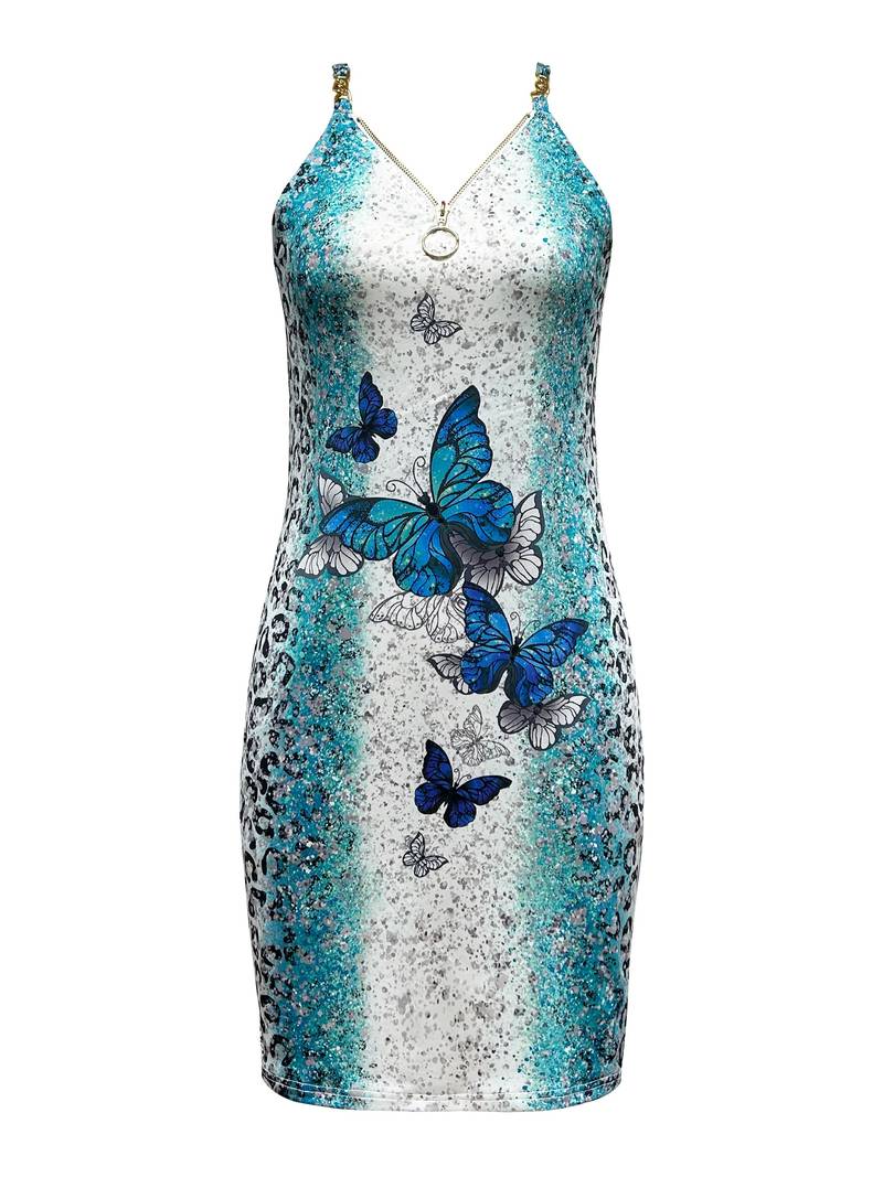 Levoire | Robe Cami Avec Imprimé Papillon Et Fermeture Éclair