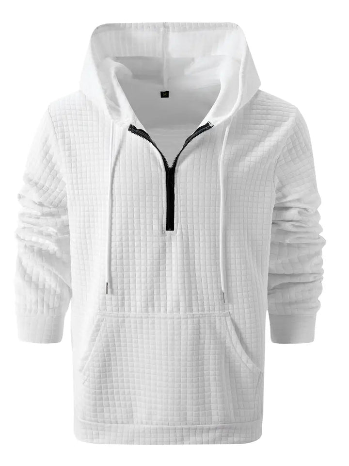 Levoire | Sweat à capuche zippé mi-long à manches longues avec poches Blanc