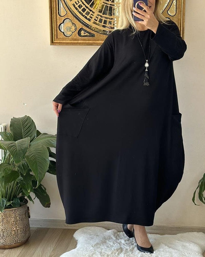 Levoire | Robe Décontractée Unie Avec Col Rond