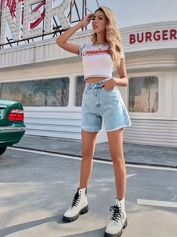 Levoire | Shorts En Denim Esipesty, Avec Des Revers Et Une Coupe Ample