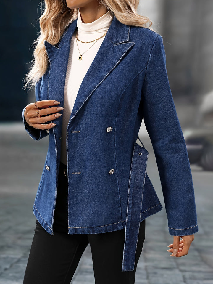 Levoire | Veste En Jean Adjustable Dans Un Bleu Fortement Usé