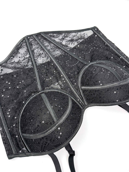 Levoire | Corset en filet transparent avec des détails en dentelle