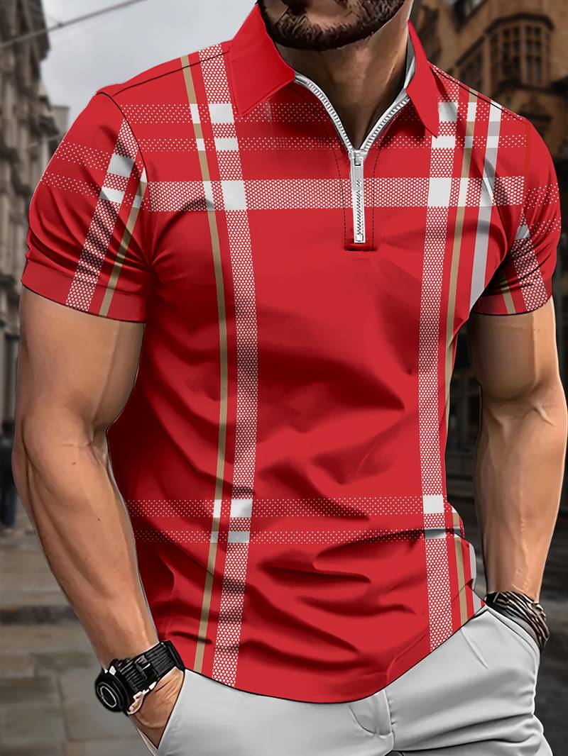 Levoire | Chemise De Golf Rouge À La Mode Dans Le Style De Rue Rot