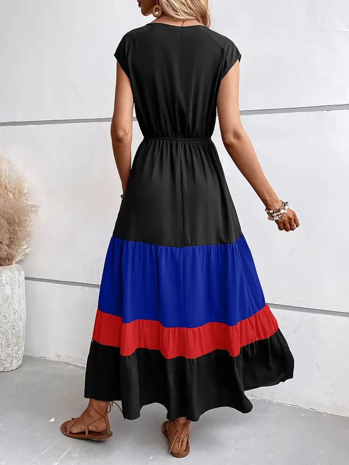 Levoire | Robe Plissée À Blocs De Couleurs