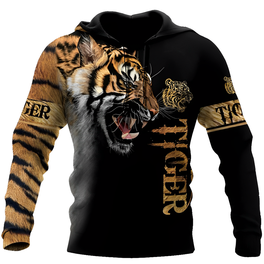 Levoire | Sweatshirts À Capuche Décontractés Avec Impression 3D De Tigre Noir