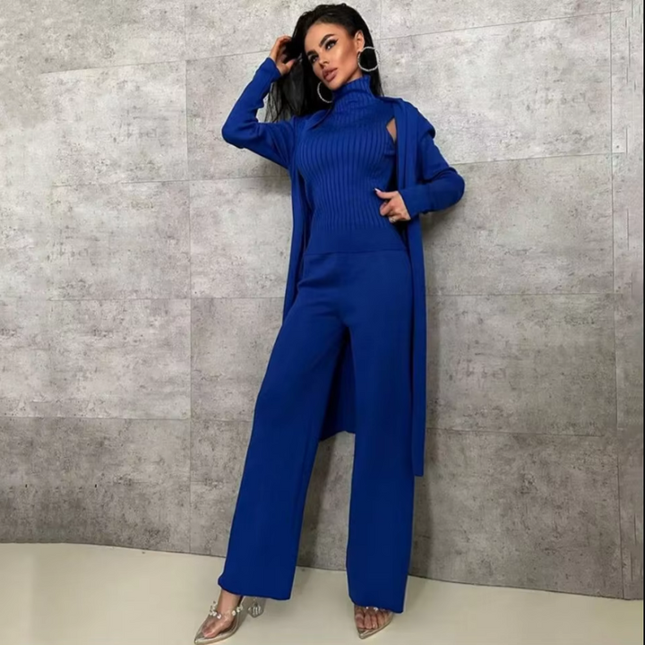 Levoire | Ensemble Tricot De 3 Pièces - Pull, Pantalon Ample, Cardigan
