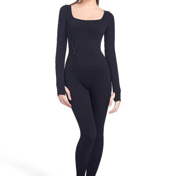 Levoire | Combinaison Élégante Avec Shapewear Combinaison avec des manches longues Noir