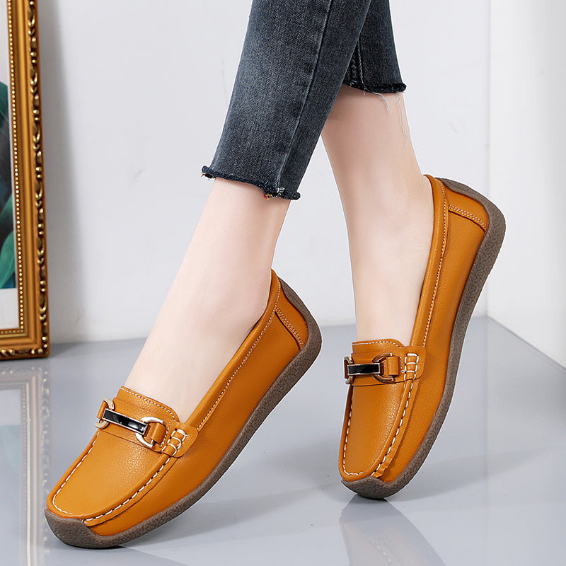 Levoire | Mocassins Plats Confortables Pour Femmes Avec Lacets Curcuma 40