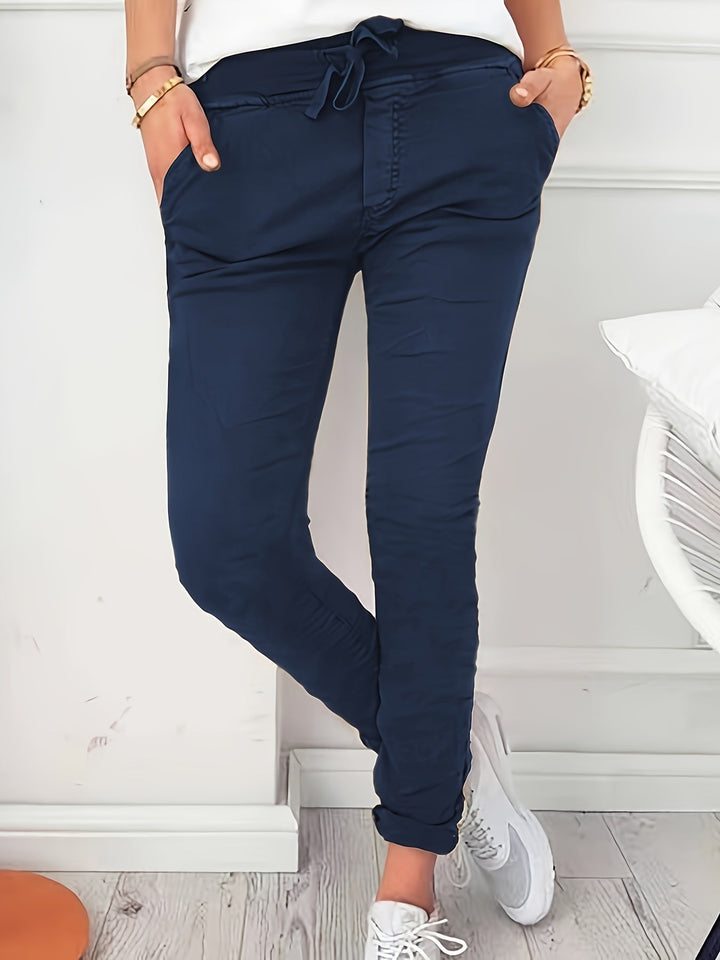 Levoire | Pantalon Uni De Couleur Avec Cordon Merimustan