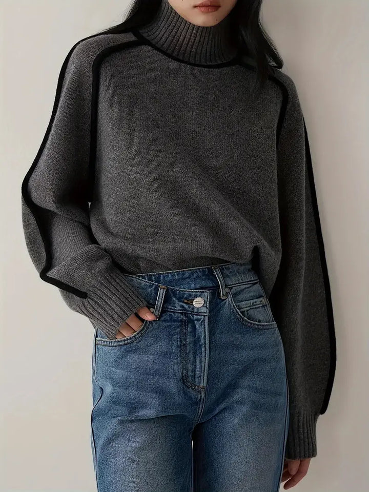 Levoire | Col Double Pull-Over Décontracté Gris