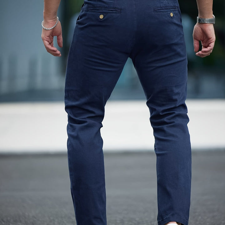Levoire | Pantalon En Coton Slim Fit Pour Homme Avec Broderie Couleurs De Saison
