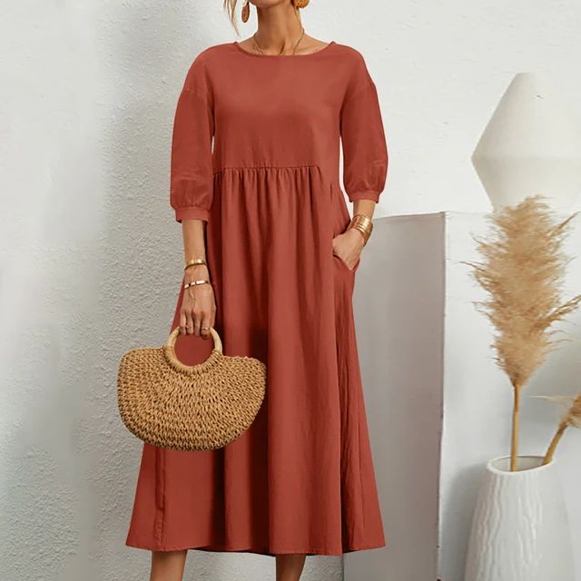 Levoire | Robe Flatteuse Et Élégante Pêche Orange