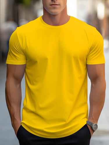 Levoire | T-Shirt Unicolore Pour Hommes Col Rond
