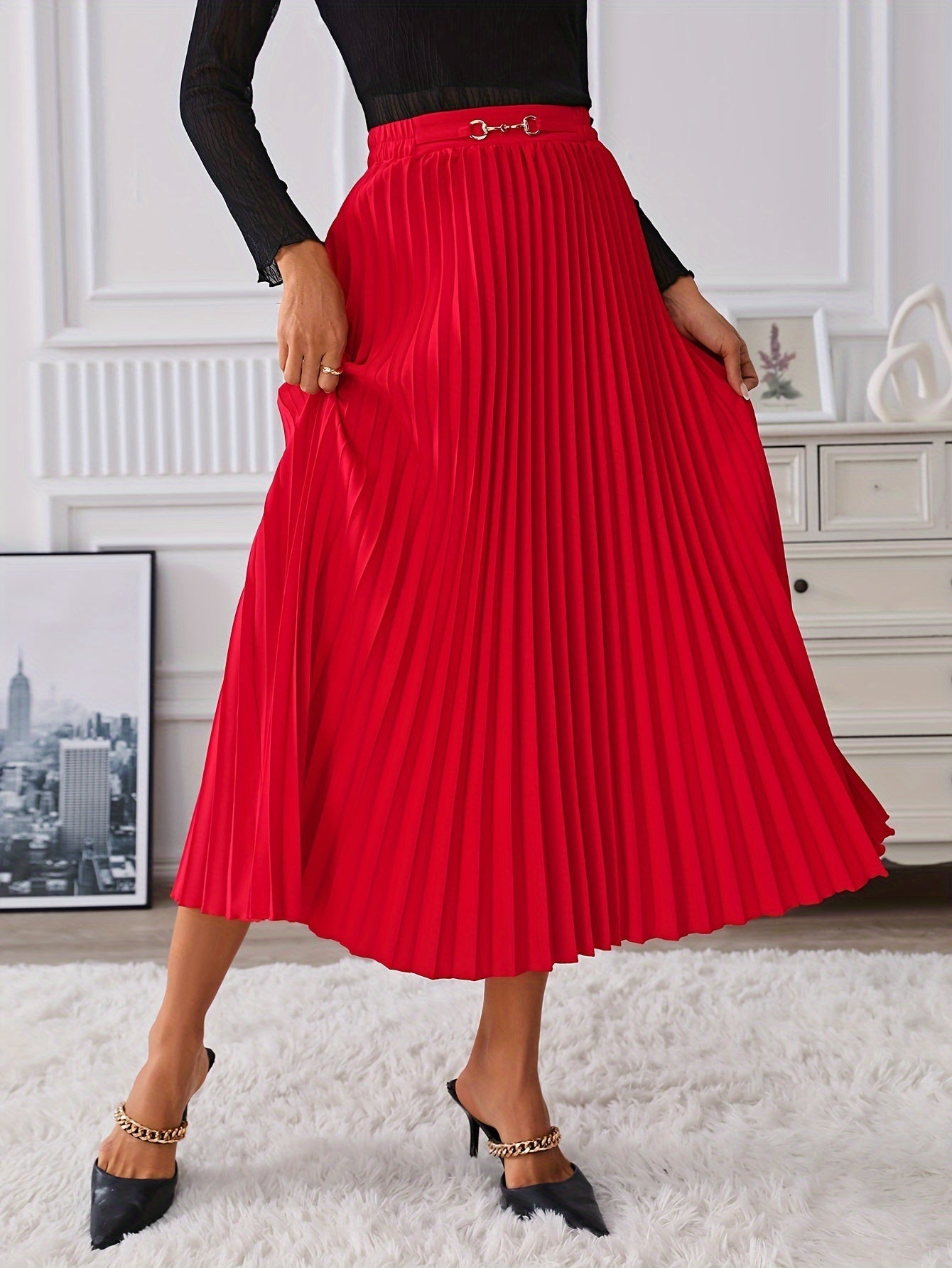 Levoire | Jupe Haute Taille Durable Avec Détails En Chaîne