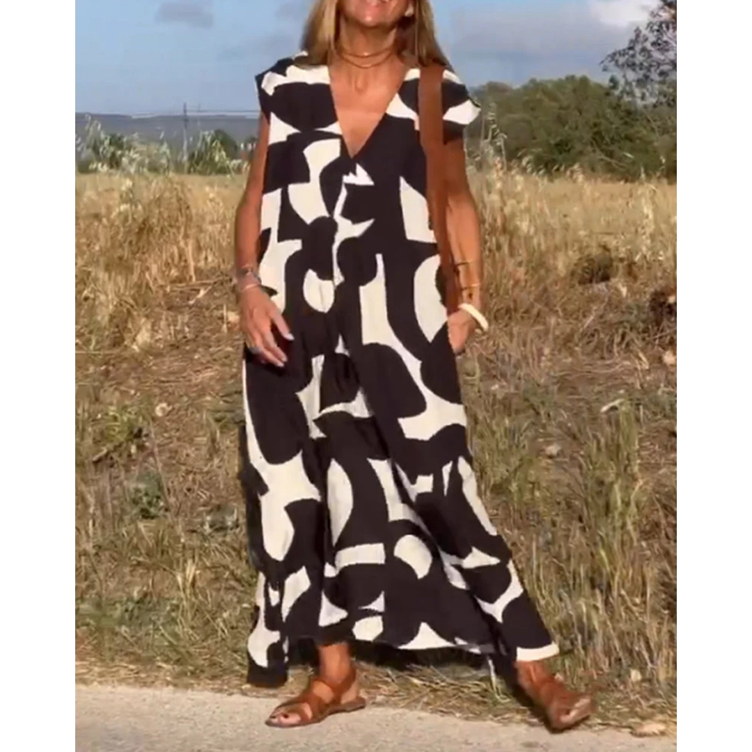 Levoire | Robe Midi À Col V Pour Femmes