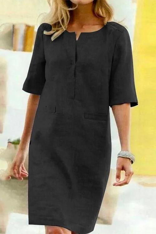 Levoire | Robe droite à manches courtes Noir