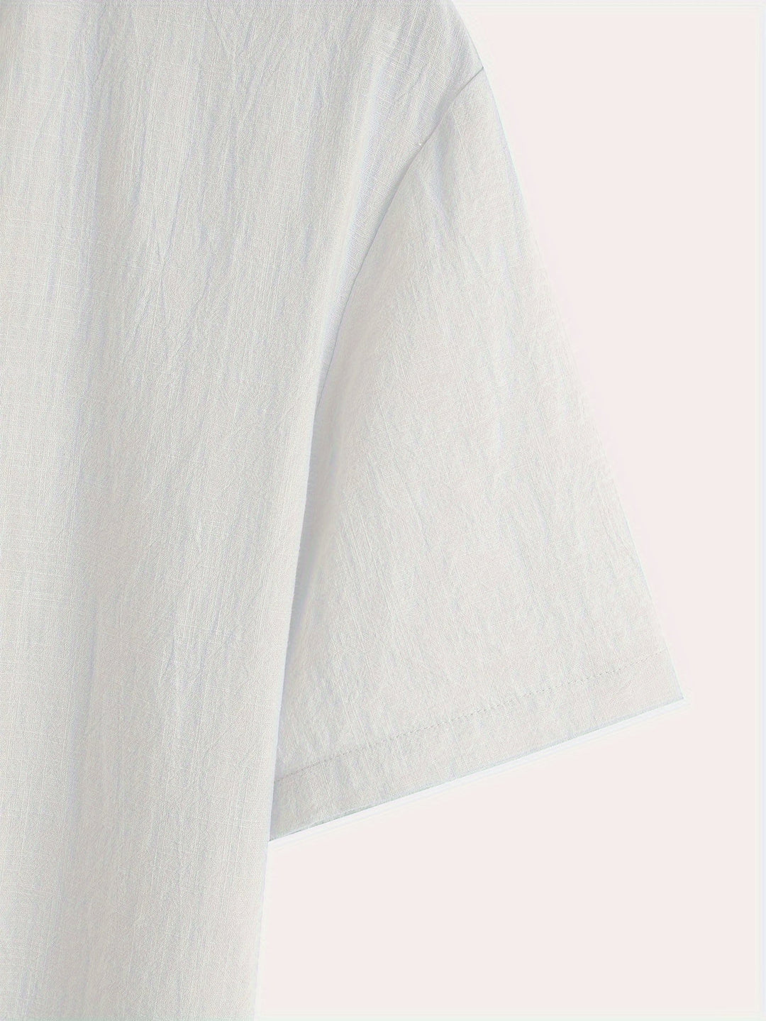 Levoire | T-Shirt Henley À Manches Courtes Unies Avec Col En V Profond