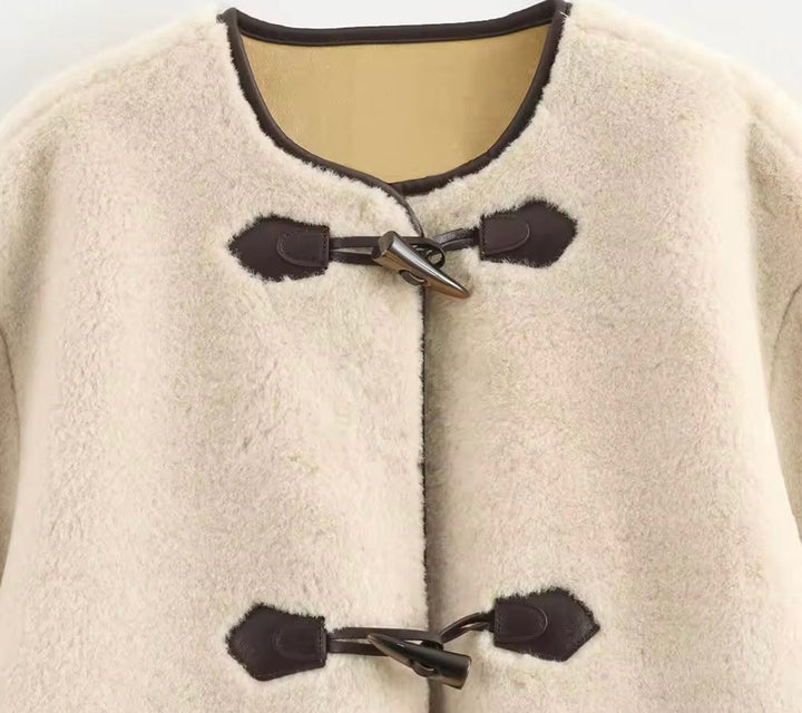 Levoire | Manteau Teddy Élégant Avec Fermetures À Nœud Beige