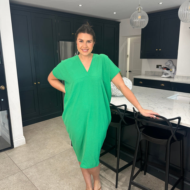 Levoire | Robe Midi Avec Décolleté En V Vert