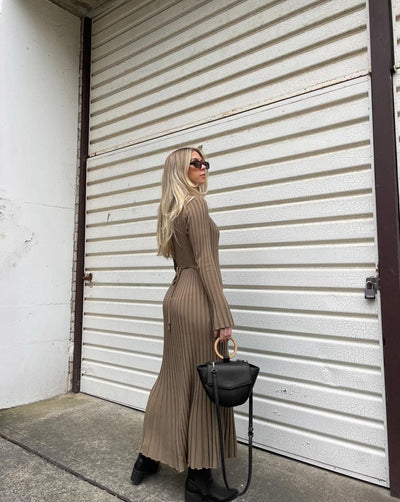 Levoire | Maxi Robe En Tricot Beige