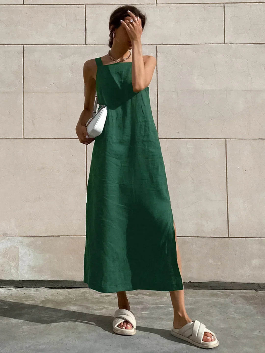 Levoire | Cami En Coton Robe Longue Vert