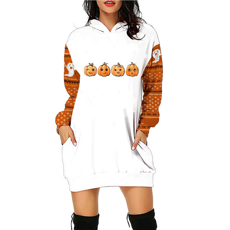 Levoire | Imprimé Halloween sweat à capuche moyen avec manches longues Anzug 9
