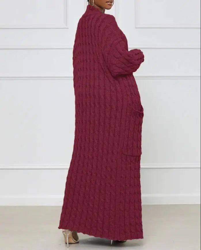 Levoire | Long Gilet En Tricot Avec Motif Tressé