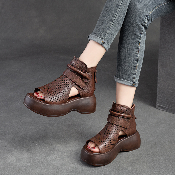 Levoire | Sandales En Cuir Orthopédiques Marron