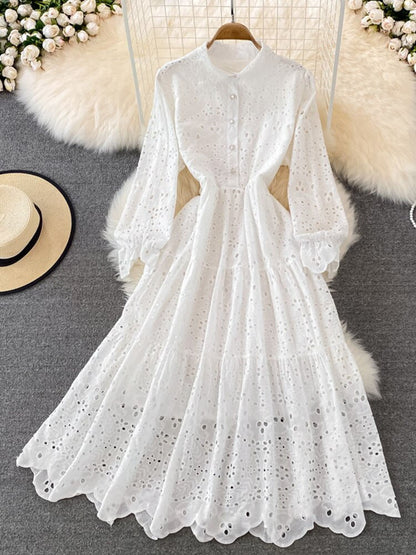 Levoire | Robe À Manches Longues Ösen Une taille Blanc