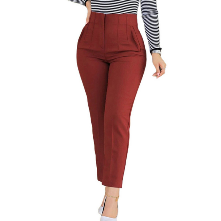 Levoire | Pantalon Haut Taill Femme En Coupe Moderne vin rouge