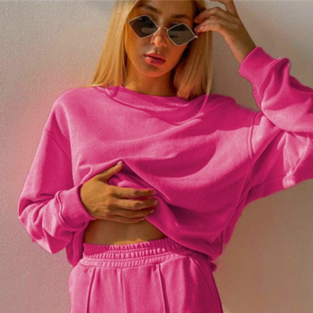 Levoire | Pull Luxueux À Manches Longues Avec Pantalon Large Ensemble À Deux Pièces