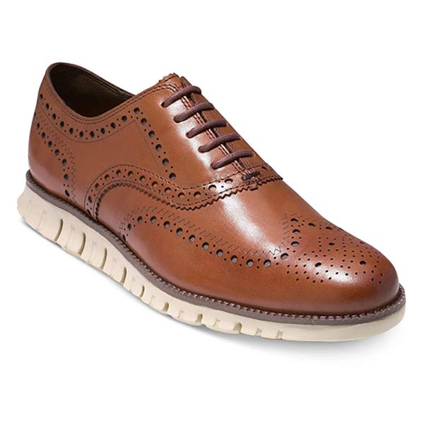 Levoire | Chaussures Oxford Ergonomiques Pour Hommes Braun-Blanc