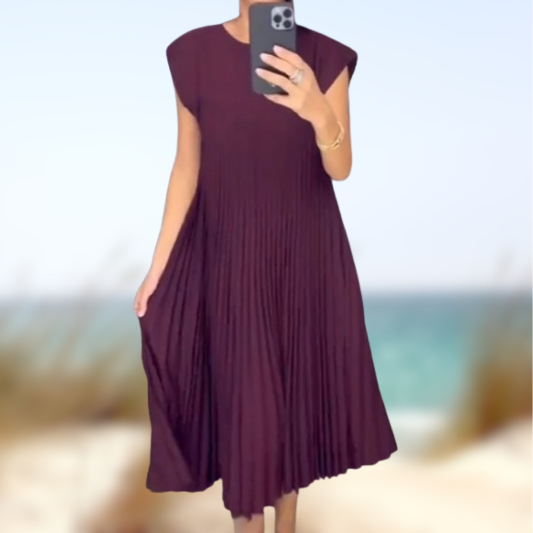 Levoire | Robe d'été plissée Bordeaux