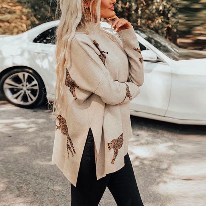 Levoire | Pull En Léopard Chaleureux Et Unique Beige