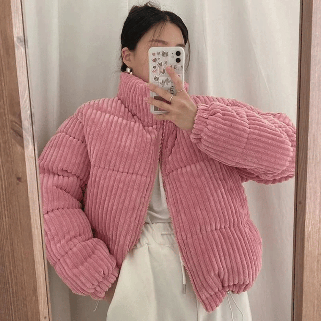 Levoire | Veste Matelassée À Motif En Rib Rosa