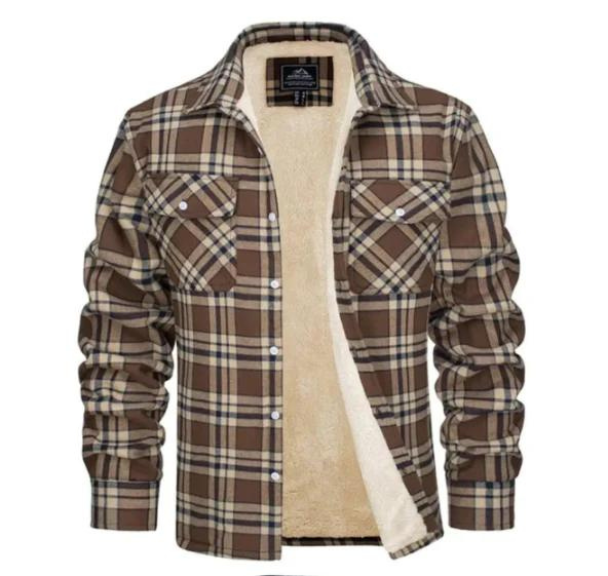 Levoire | Veste en flanelle raide Khaki
