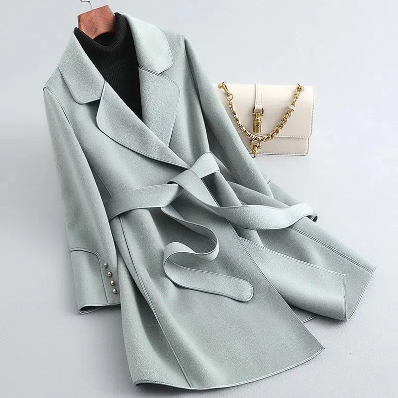 Levoire | Long Trench Coat Femmes Automne Weather Bleu pastel