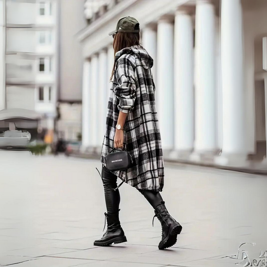 Levoire | Pull long à carreaux tendance