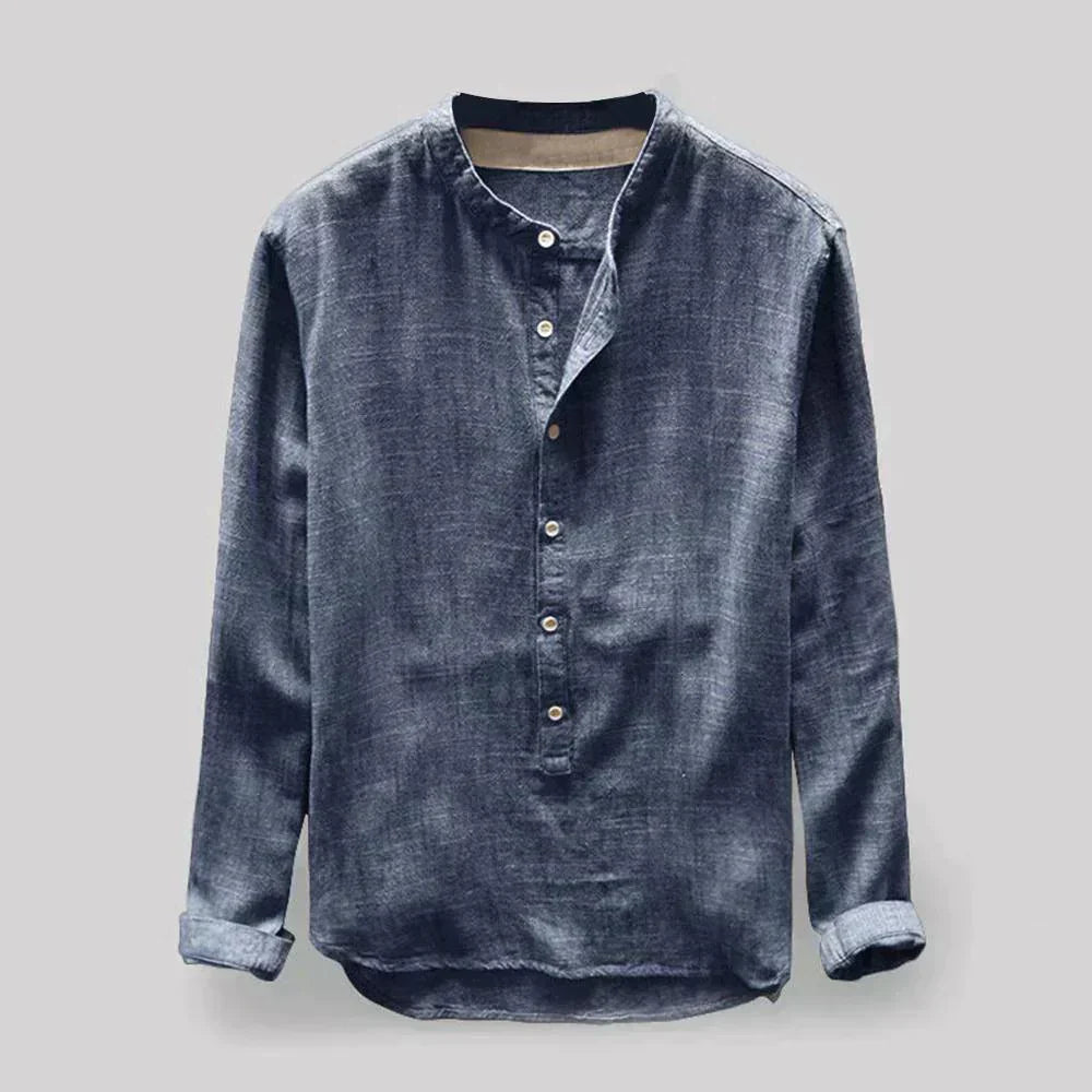 Levoire | Chemise Classique À Manches Longues Pour Hommes Bleu