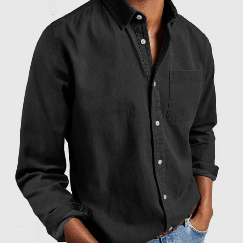 Levoire | Chemise En Denim Pour Hommes Noir
